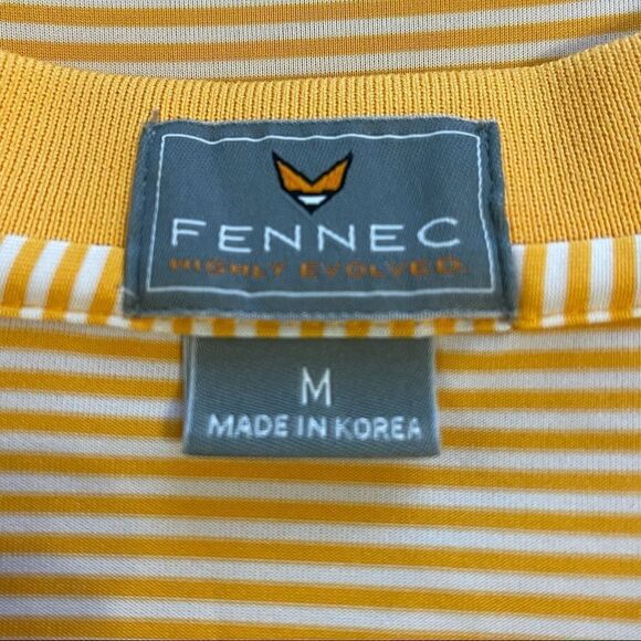 Medium Fennec Orange and White Striped Golf Polo - Picture 3 of 6